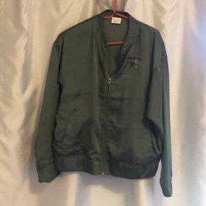 Army green silky polyester jacket